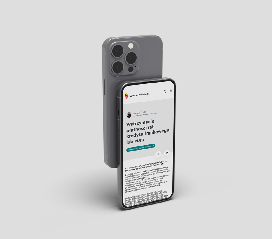 Prezentacja informacji umieszczonych w aplikacji Dzwoni Adwokat