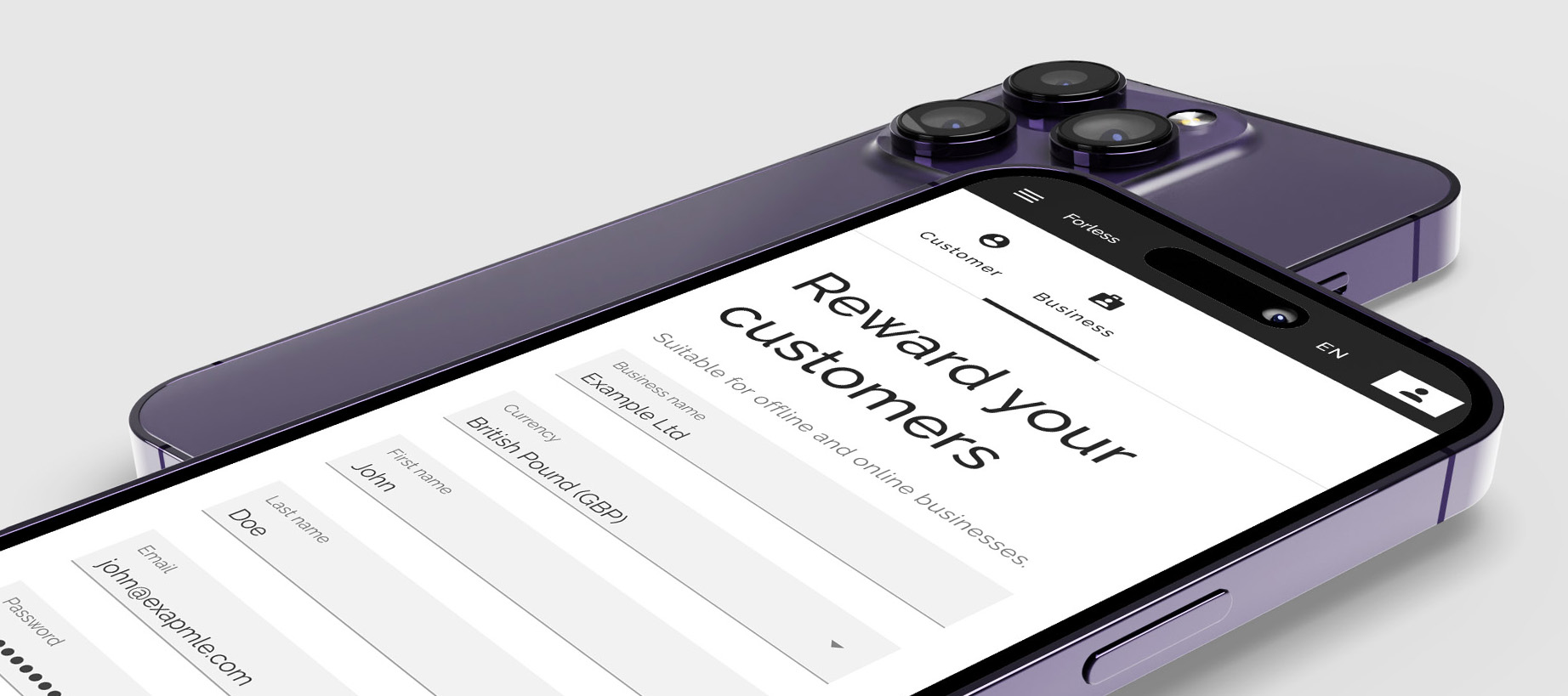 Strona nagród w aplikacji Forless